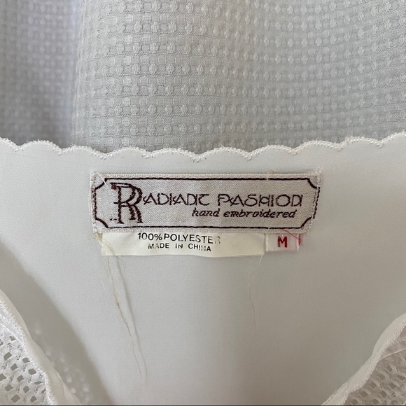 Vintage White Butterfly Embroidered Slip - Picture 3 of 6